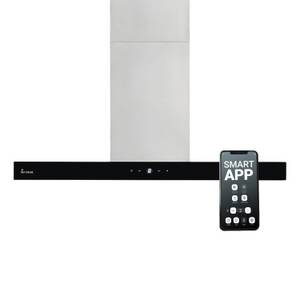 KKT KOLBE Inselhaube Dunstabzugshaube 90cm DELTA-INSEL-HC, 90cm / Smarte WiFi-App / Edelstahl / Glas / Leise / Touch / LED 