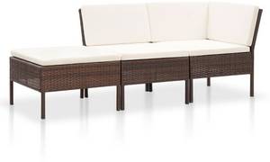 Vidaxl Garten-Lounge-Set mit Auflagen 3-tlg. braun (48959) Loungeset