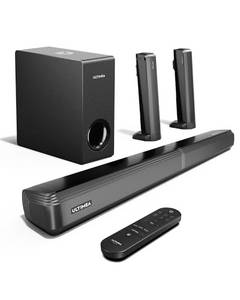  ULTIMEA 4.1ch Dolby Atmos Soundbar für TV Geräte mit Subwoofer, 2-in-1 Bluetooth 5.3 Soundbar für Fernseher, 280W Spitzenleistung, 3 EQ-Modi TV Soundbar, Bass einstellbar, HDMI eARC, Apollo S60 Serie 