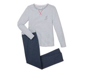 Tchibo - Pyjama - Damen - Gr. L - dunkelblau/gestreift 
