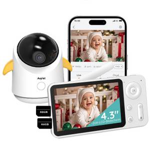 Avylet Video-Babyphone 4,3 Zoll Video-Babyfon mit 