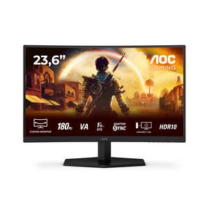 Aoc C24G42E 24 Zoll Full HD Curved Monitor, 180 Hz, 0.5 ms, FreeSync Premium (1920x1080, 1x HDMI 2.0, 1x DisplayPort 1.4) schwarz 