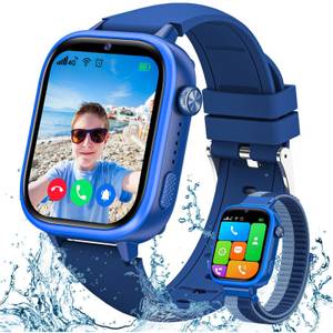 Sanorum 4G Smartwatch für Kinder mit GPS-Tracker und Video Telefonfunktionen Smartwatch (4,64 cm/1,83 Zoll, Full-HD-Touchscreen) mit Zwei-Wege-Anrufe, SOS, SIM-Telefon Uhr, mit Musik, Kamera, Wecker, Puzzle-Spiele,lP68 Wasserdicht, für 4–16 Jungen und Mäd 