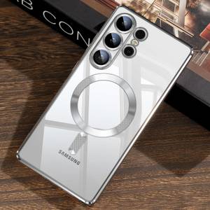 LuxusKollektion Smartphone-Hülle Hülle S25 Ultra N56 Magnete Galaxy S25 Ultra Titanium Whitesilver 