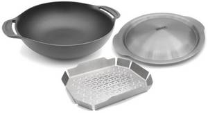 Weber Grill Weber Gourmet BBQ Wok Set inklusive Deckel und Dünsteinsat Wok-Set